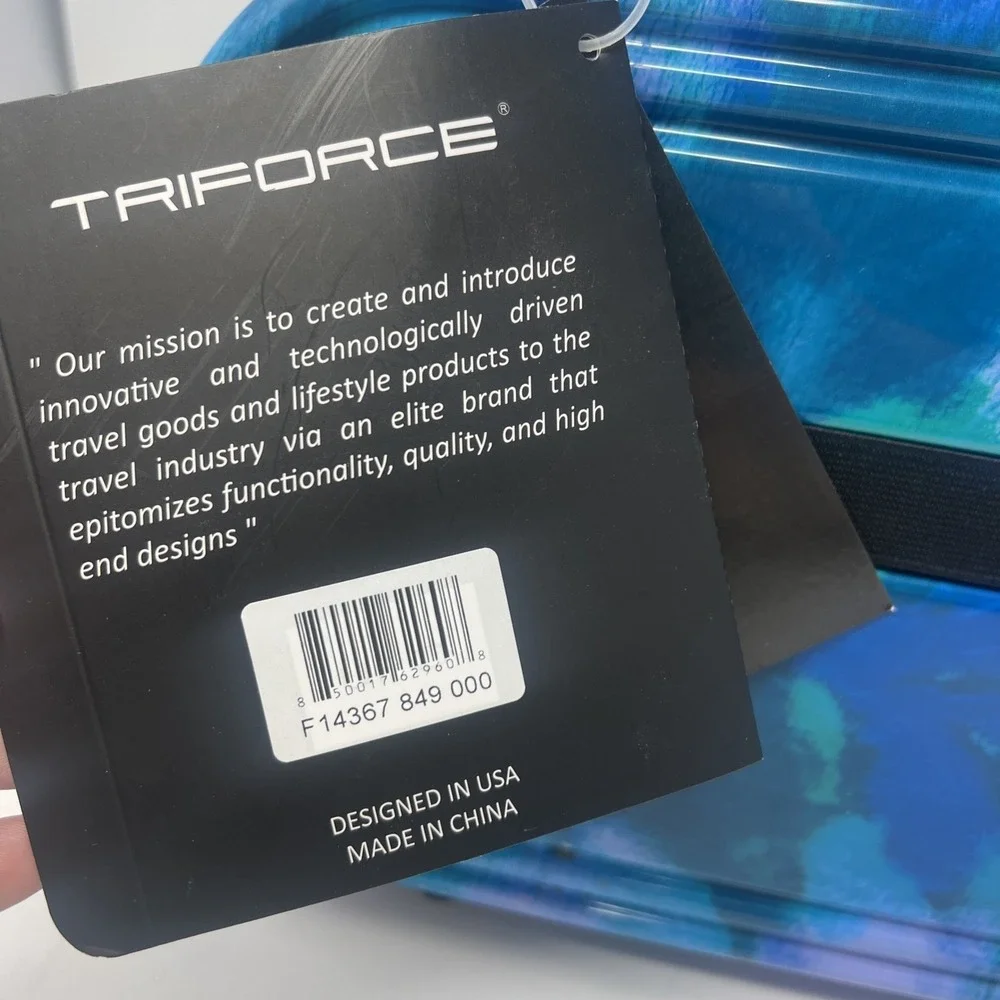 Triforce Hardside Beauty Case w/ Removable Interior Blue Watercolor NWT W/strap
